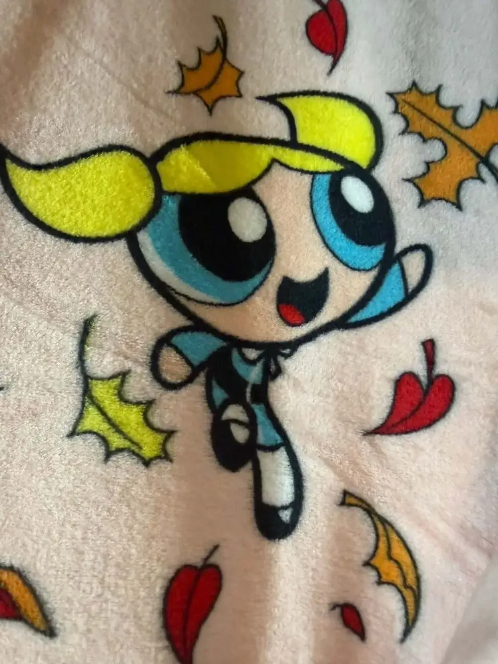 The Powerpuff Girls Soft Plush Throw Blanket Autumn Leaves 50x70